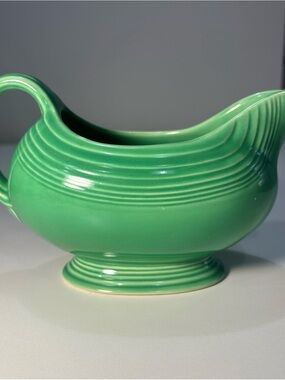 Fiesta Green Ribbed Ceramic Sauce Boat